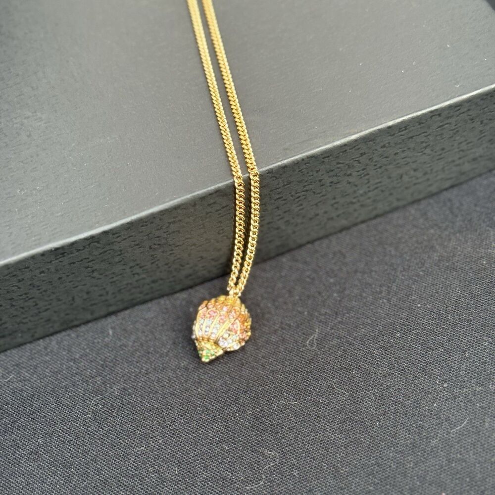 NWT KURT GEIGER LONDON GOLD PLATED RAINBOW CRYSTAL EAGLE PENDANT NECKLACE - Picture 2 of 8